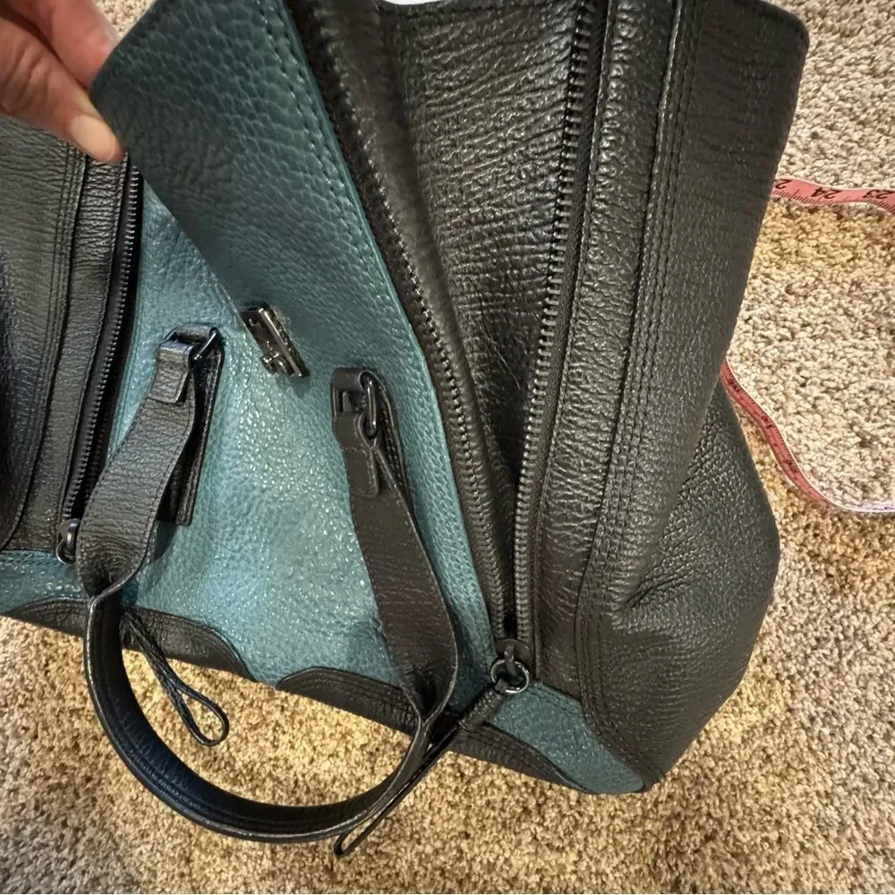 3.1 Phillip Lim Pashli Teal Colorblock Leather Bag